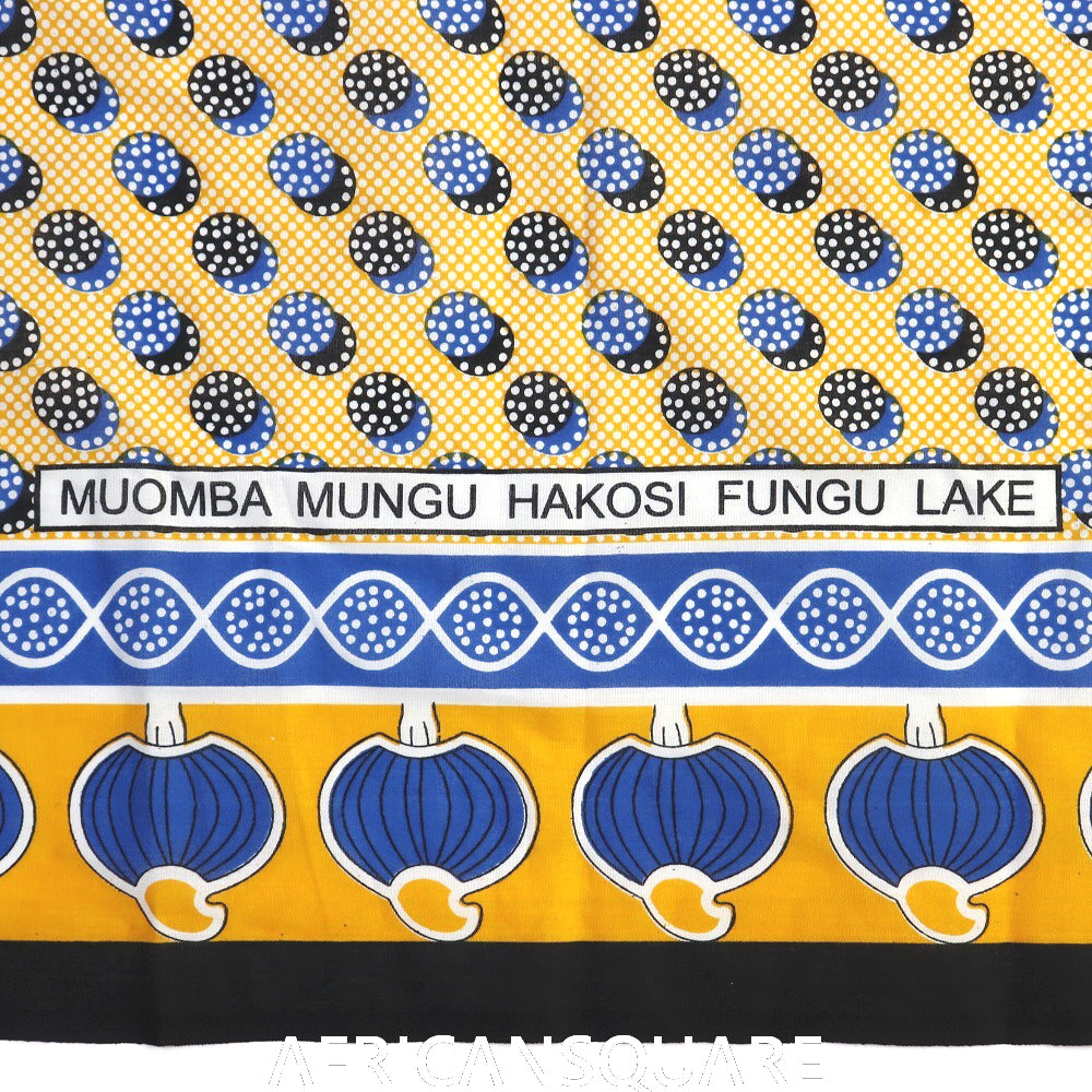 カンガ タンザニア製 中 MUOMBA MUNGU HAKOSI FUNGU LAKE オレンジ