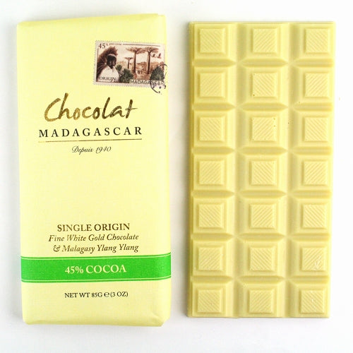 【旧ロットセール30%OFF】ショコラマダガスカル ホワイトゴールドチョコレート45％ イランイラン