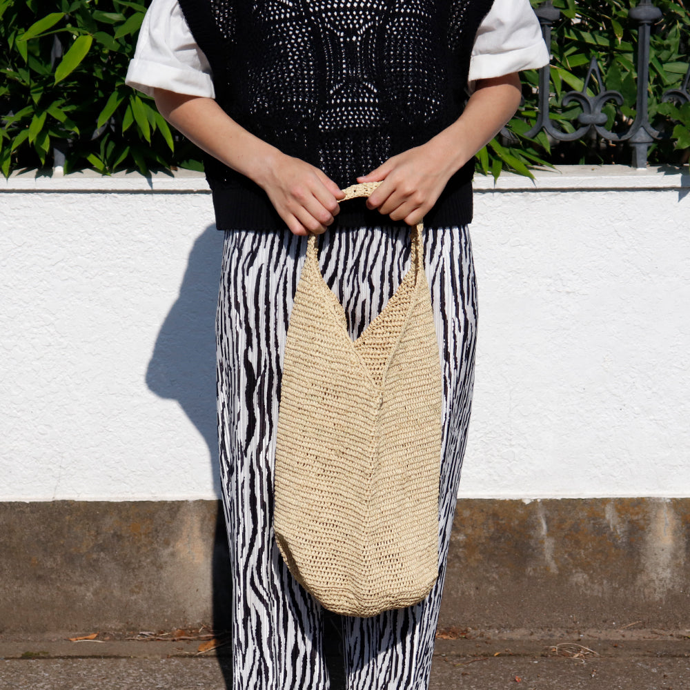 ラフィアかぎ編みバッグ ナチュラル | マンゴロベ