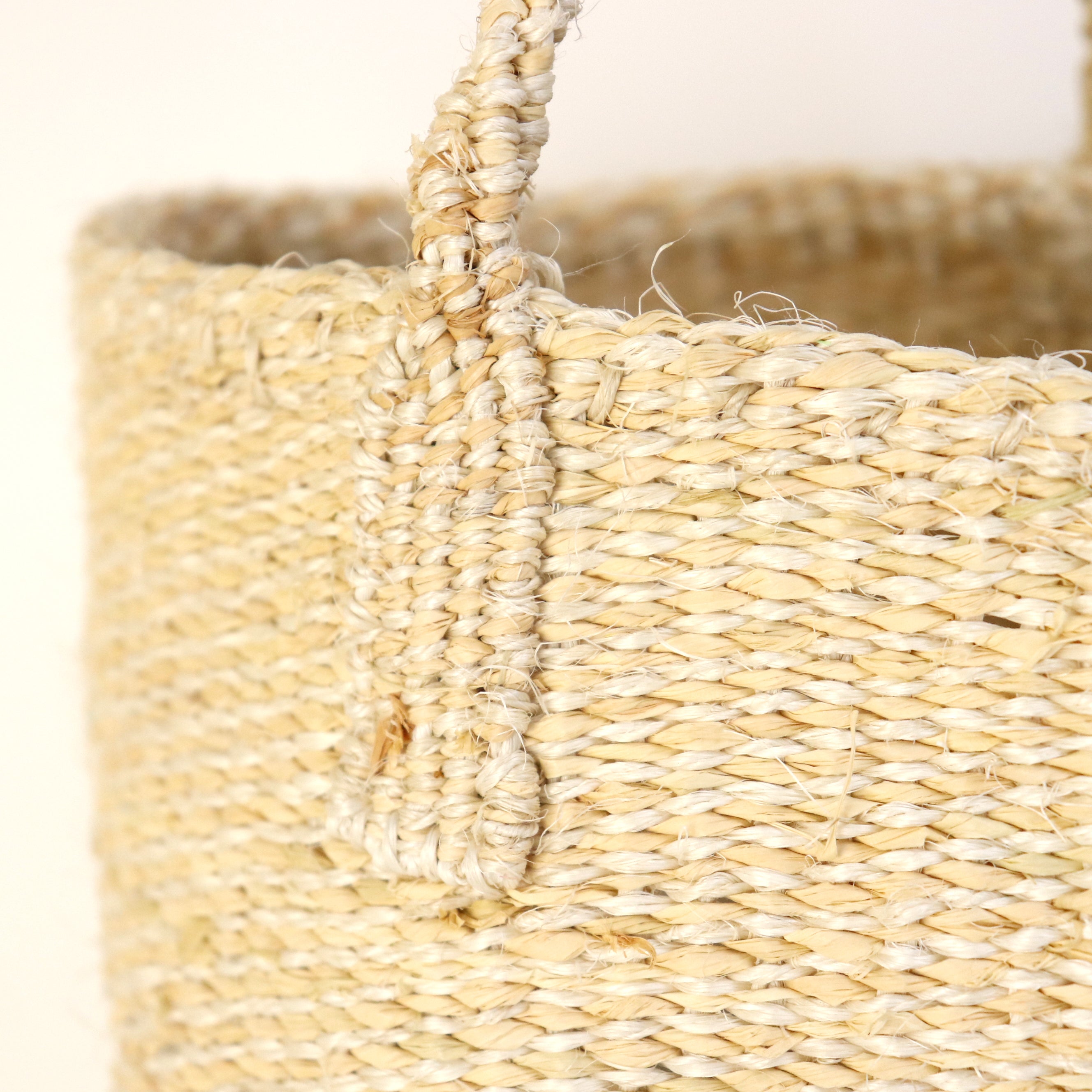 ラフィアサイザルバッグ7x10 ツートーンミックス 黄緑x生成 | マンゴロベ