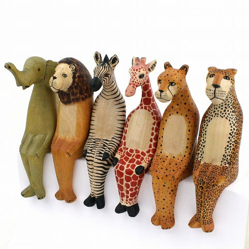 木の動物オブジェ メル動物 おすわり ミニサイズ【ぶらり途中