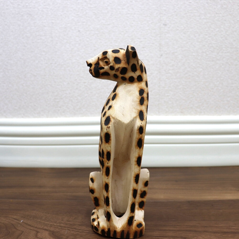 ジンバブエ木彫動物 チーター 3サイズ