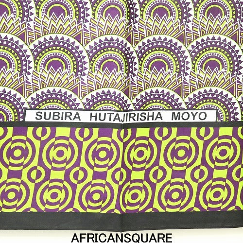 カンガ布 フチ縫い サークル パープル ケニア モンバサ