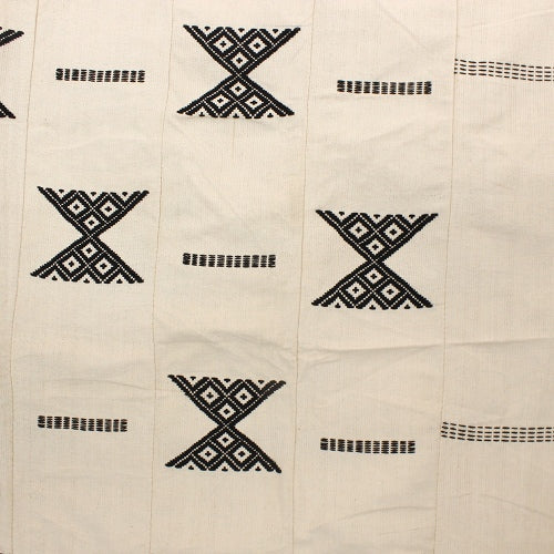 ブルキナファソ モシ刺繍布中 9列 砂時計