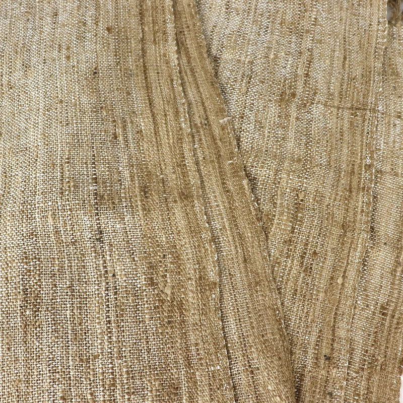 ランバランディ(野蚕)ストール ナチュラルベージュ横糸白 密織り 205x42