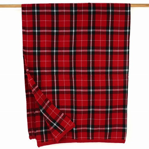 在庫1点物 RED起毛ハイネック3ｘ3ｍｍSDロングチェストMLサイズ 起毛】マサイシュカ 赤x黒 マサイチェッカー マサイブランケット