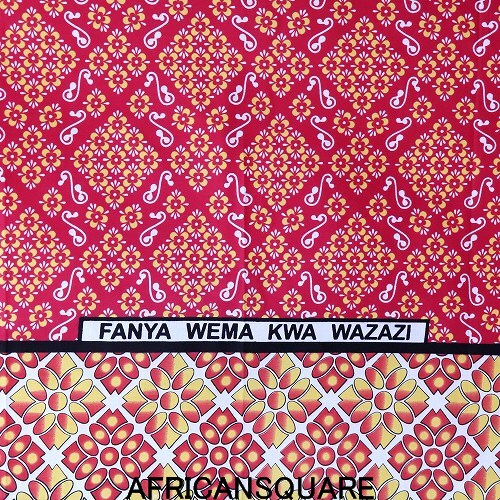 カンガ ケニア フチ縫 FANYA WEMA KWA WAZAZI ピンク