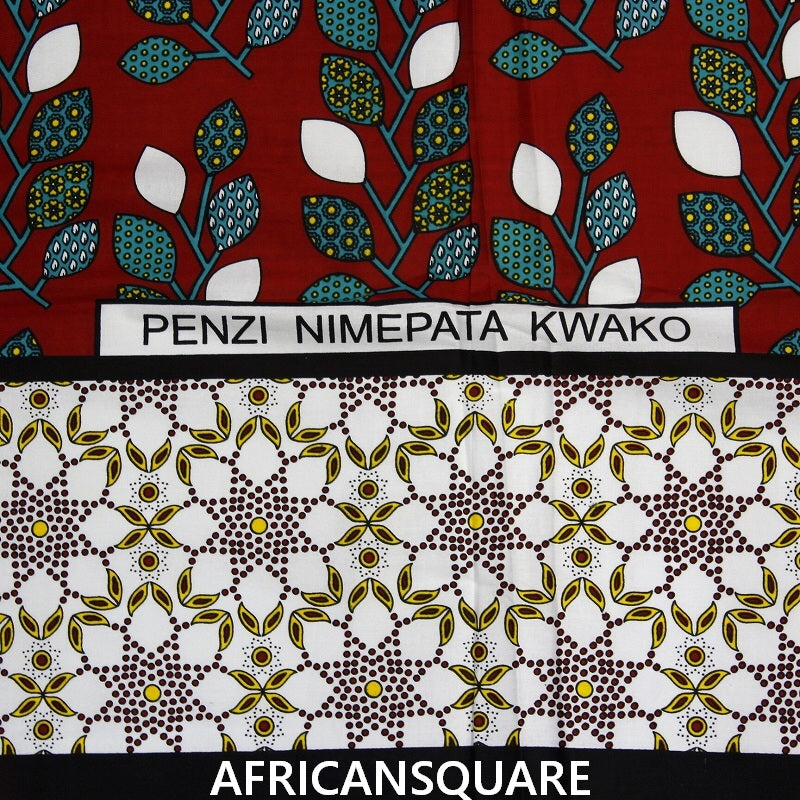 カンガ ケニア フチ縫い 赤