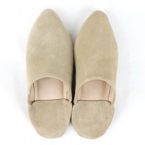 美品 バーバリー 25.0 編込スエードシューズ ベージュ/ED34 先細スエードバブーシュ 39/43 ベージュ | マンゴロベ