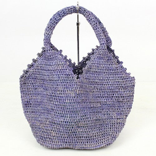 droguerie dosha bag ベロア うさぎさん ベージュ ラフィアバッグ四角