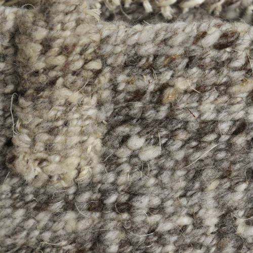 羊毛サイザルバッグ9インチ 羊毛シルバーハンドル ミックスグレー