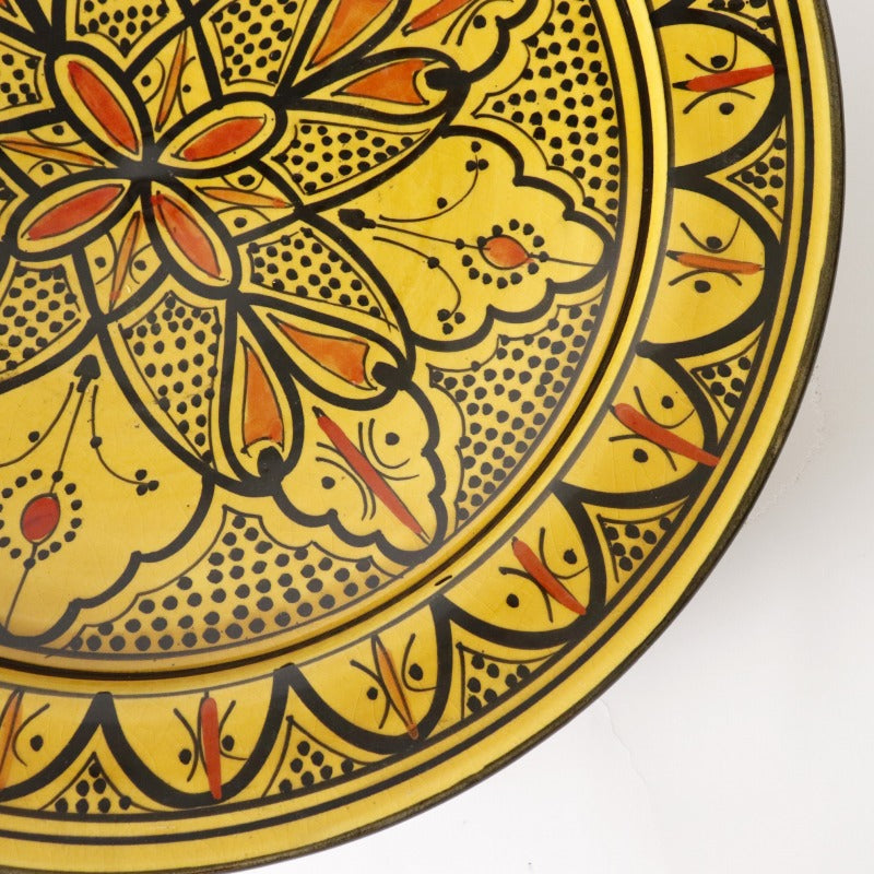 サフィ陶製飾り皿　サフランイエロー