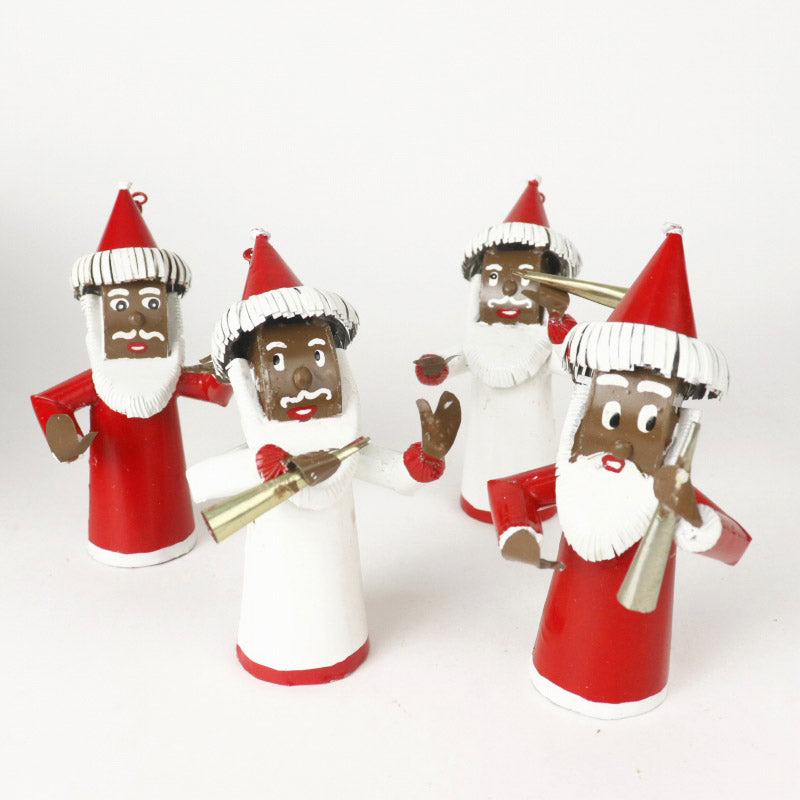 ブリキアフリカンサンタクロース オーナメント レッド/ホワイト