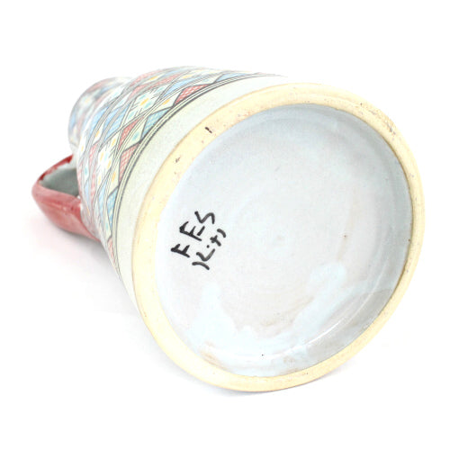 フェズ陶器　ミルクポット/フラワーベース　レッド　H29