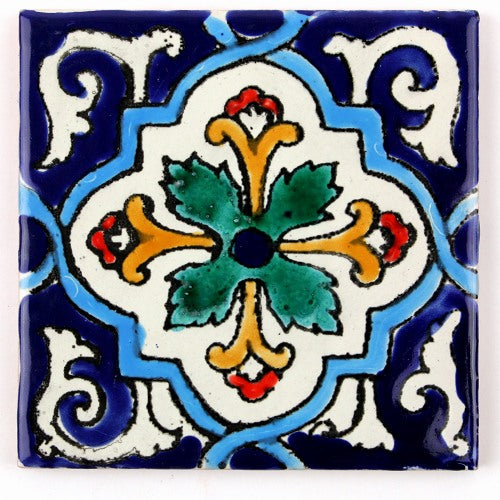 タペストリー チュニジア モロッコ チュニジア製手描きタイル 薄10X10 87 | マンゴロベ