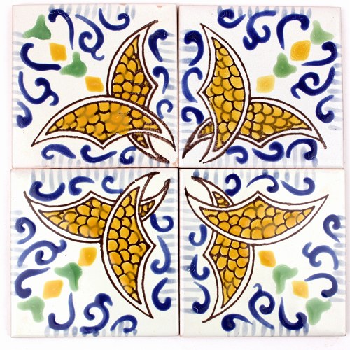 チュニジア製手描きタイル 10x10 薄 70