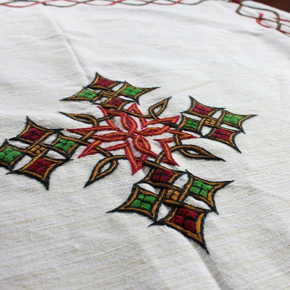 綿刺繍テーブルクロス 一点物【実店舗在庫品】