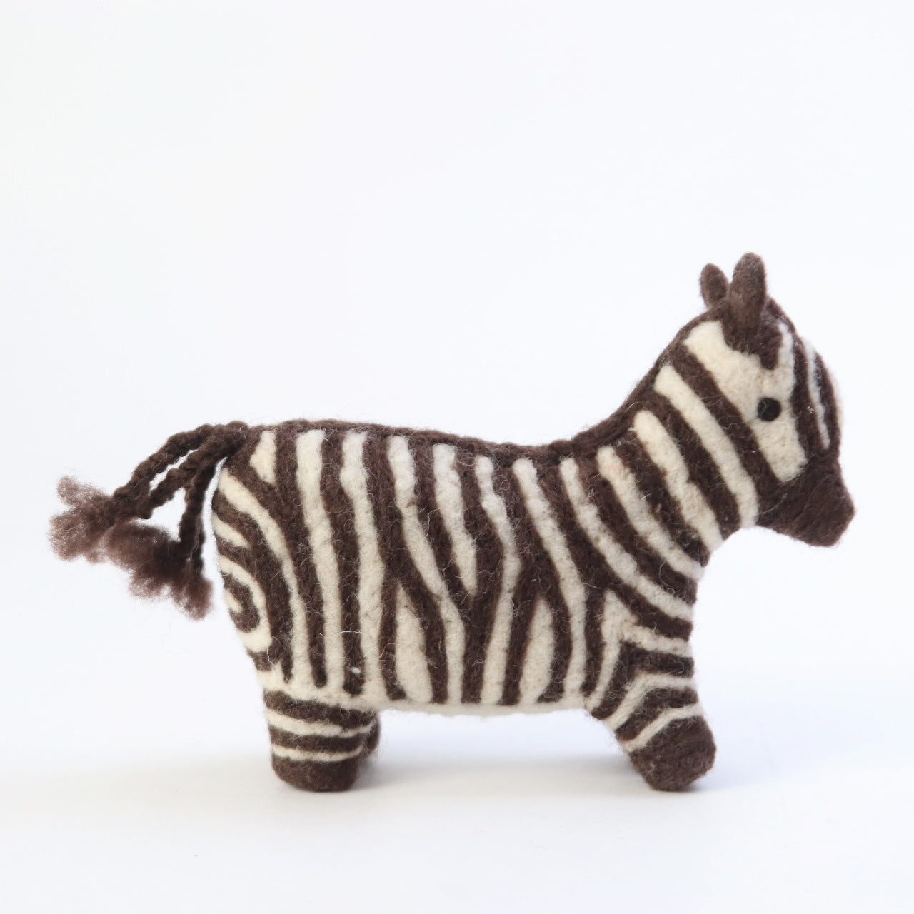 マトマイニ　フェルト動物　S　ナチュラル　シマウマ