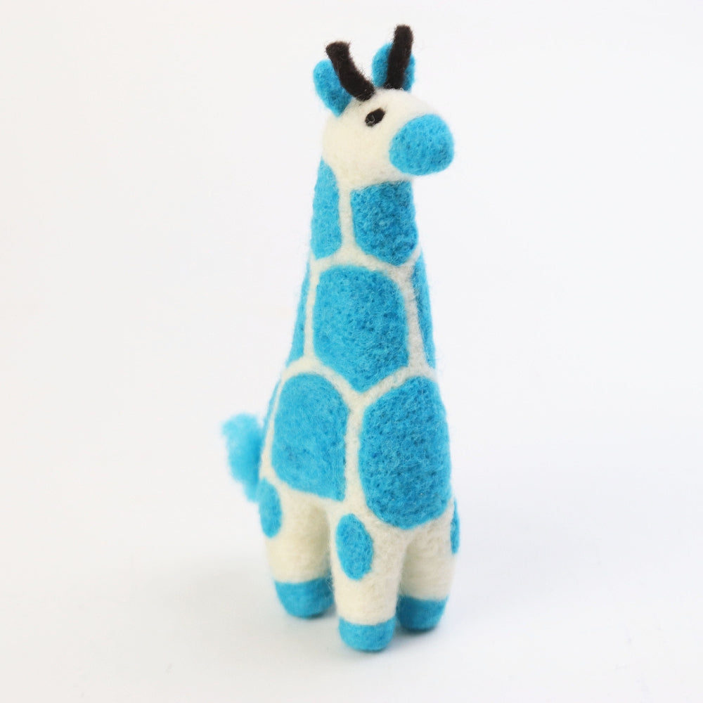 マトマイニ フェルト動物 S 青 キリン