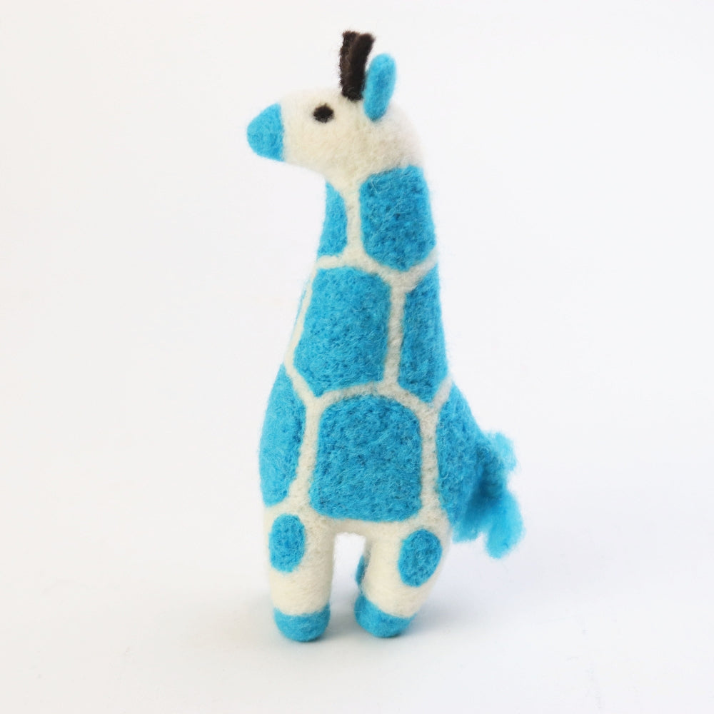 マトマイニ フェルト動物 S 青 キリン