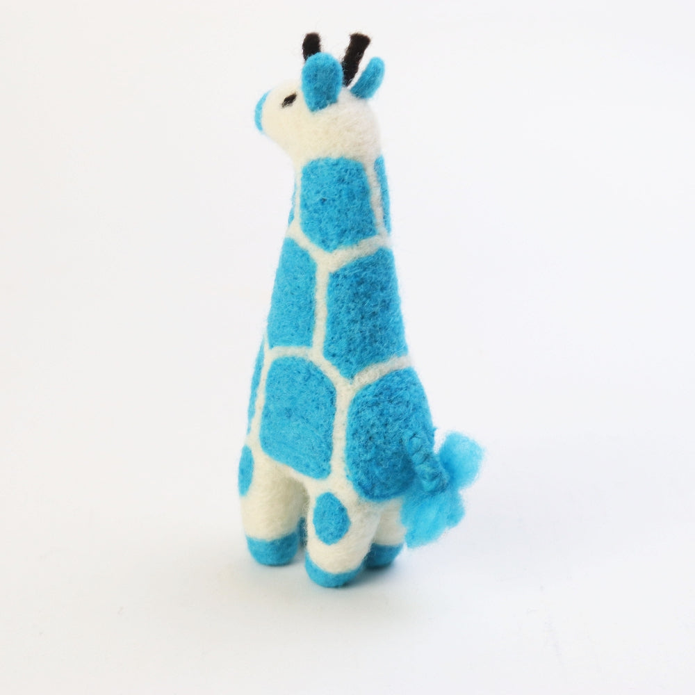 マトマイニ フェルト動物 S 青 キリン