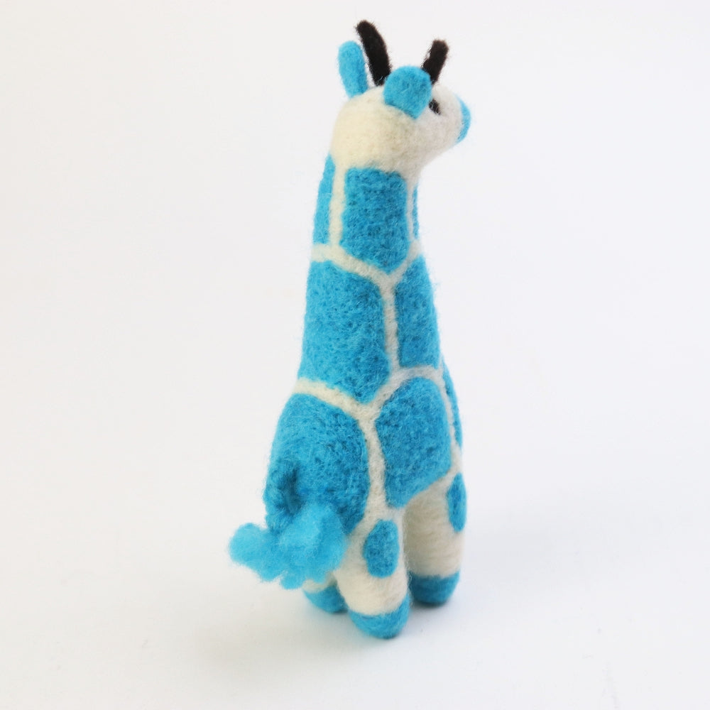 マトマイニ フェルト動物 S 青 キリン