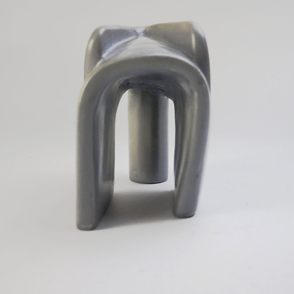 ソープストーン アブストラクト ゾウ 薄グレー 大