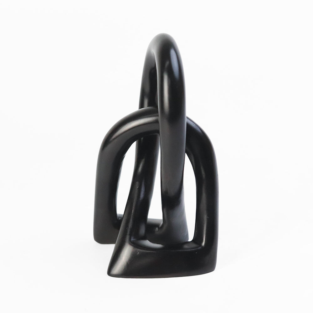 ソープストーン アブストラクトオブジェ 結び 中 黒