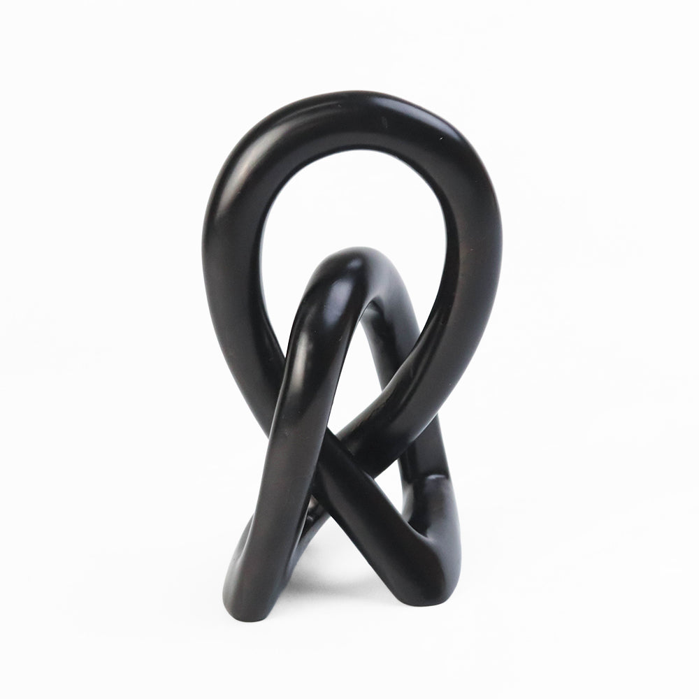 ソープストーン アブストラクトオブジェ 結び 中 黒