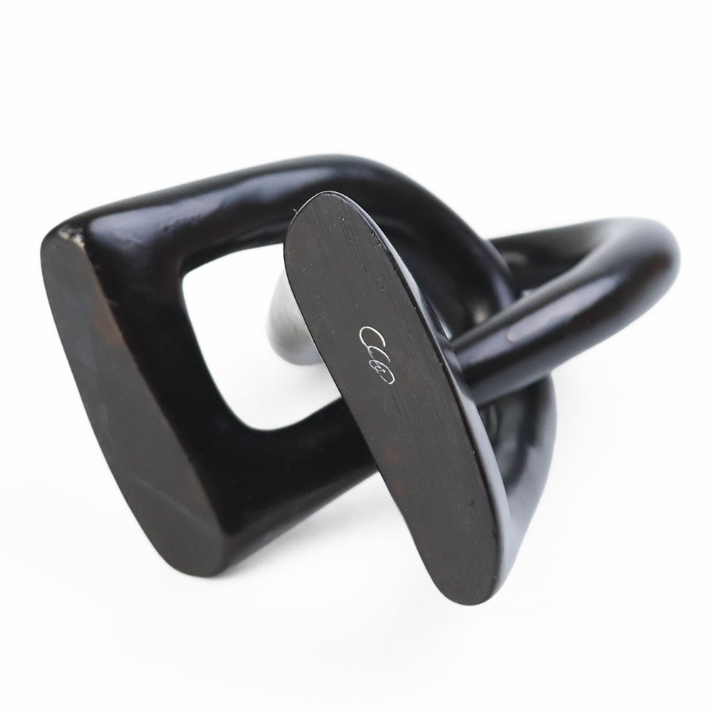 ソープストーン アブストラクトオブジェ 結び 中 黒