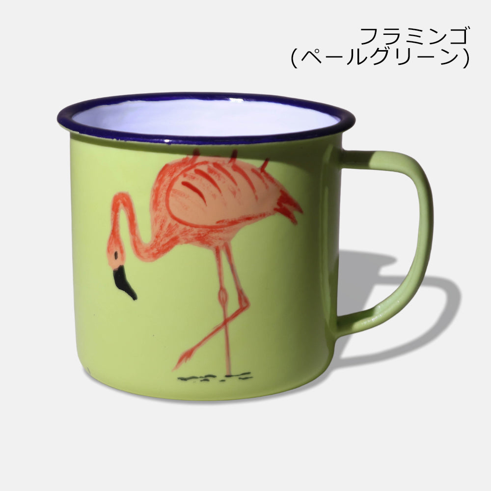 ハンドペイント 動物ホーローマグ（インテリア用）