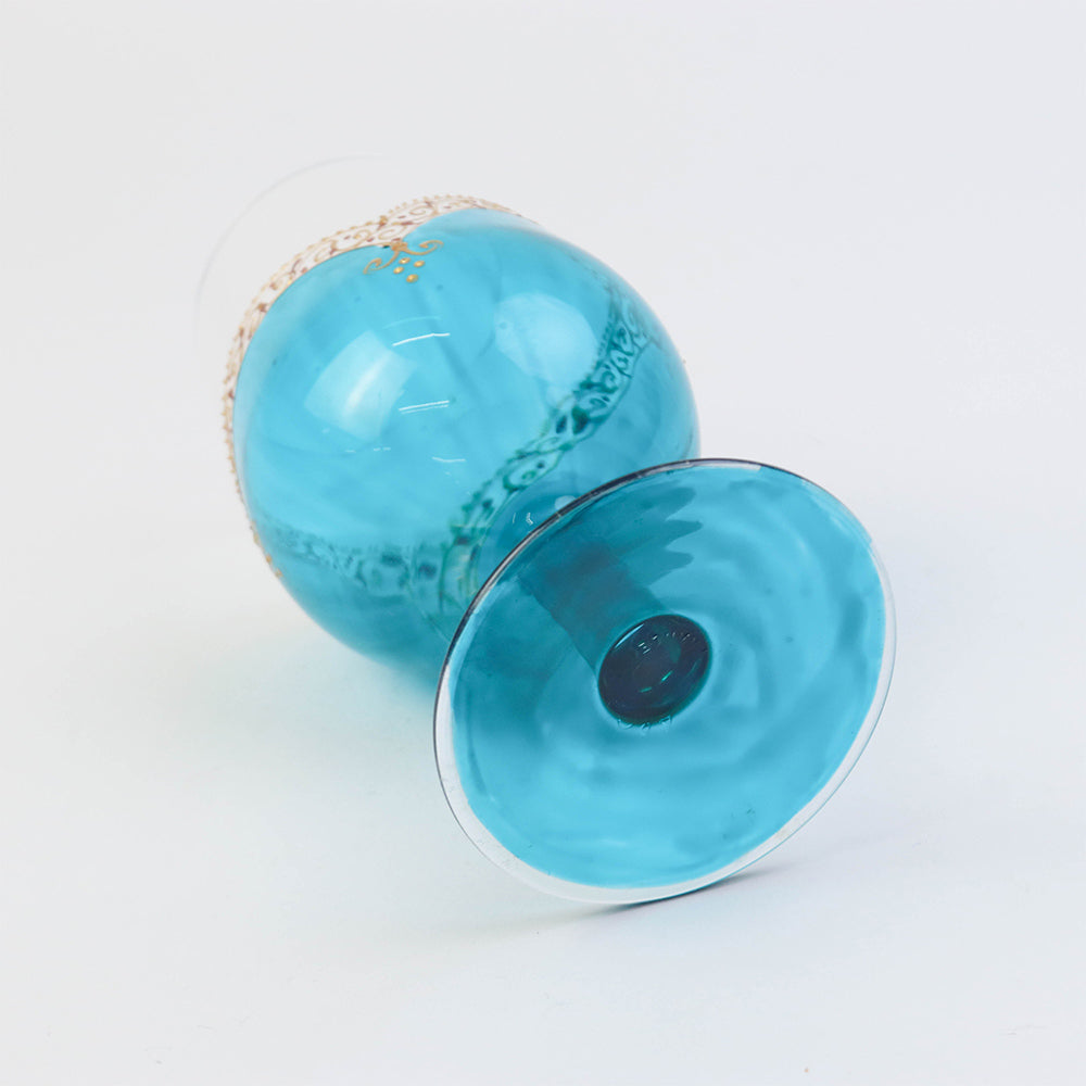 モロッコ手描きカクテルグラス ゴールド サックス