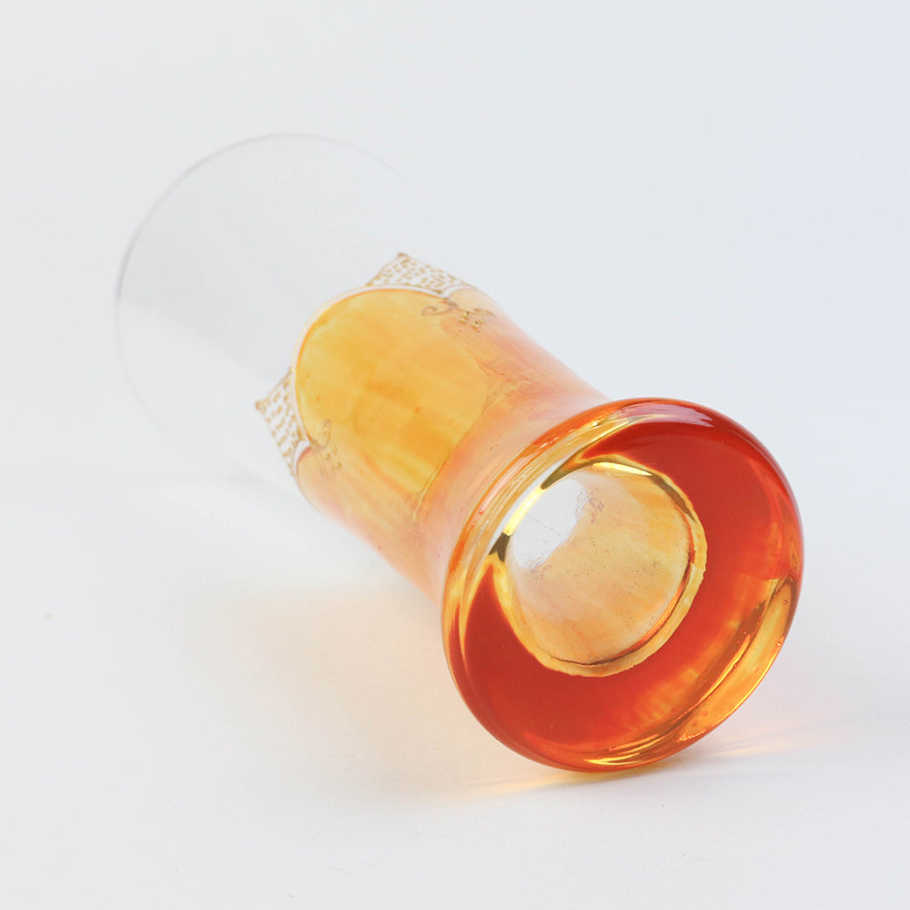 モロッコ手描きカクテルグラス ゴールド オレンジ【実店舗在庫品】