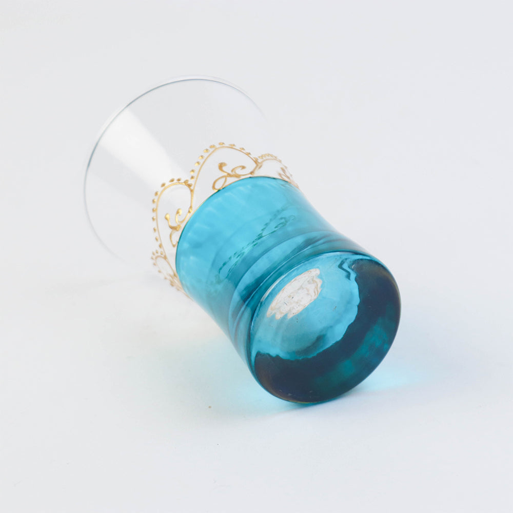 モロッコ手描きショットグラス ゴールド サックス【実店舗在庫品】