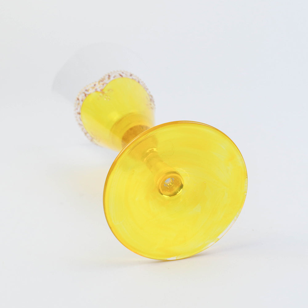 モロッコ手描きカクテルグラス ゴールド 黄【実店舗在庫品】