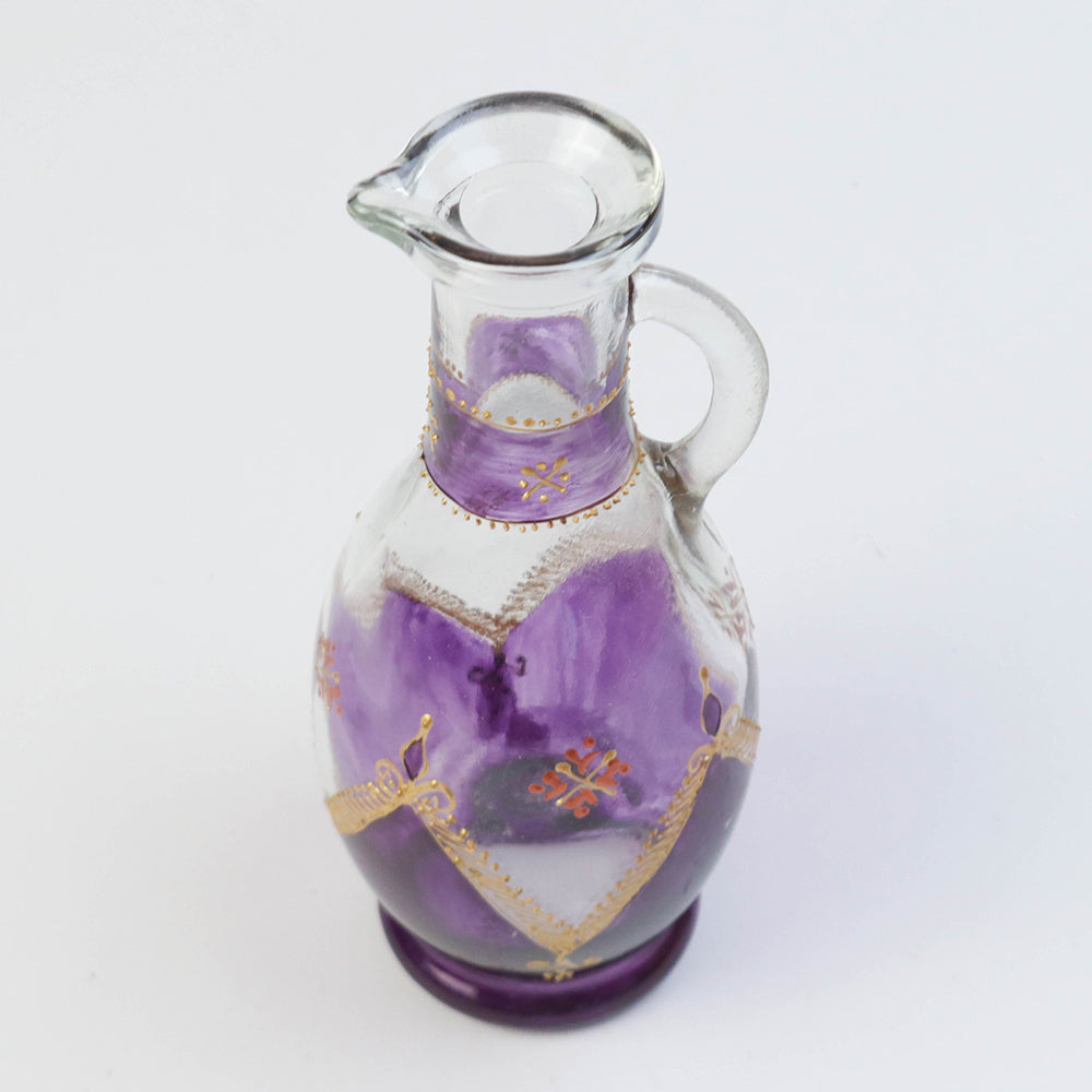 モロッコ手描き一輪挿し ゴールド 紫【実店舗在庫品】