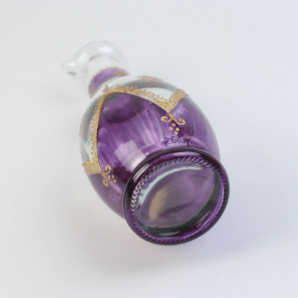 モロッコ手描き一輪挿し ゴールド 紫【実店舗在庫品】