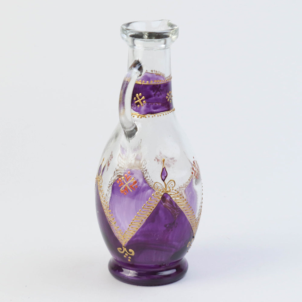 モロッコ手描き一輪挿し ゴールド 紫【実店舗在庫品】