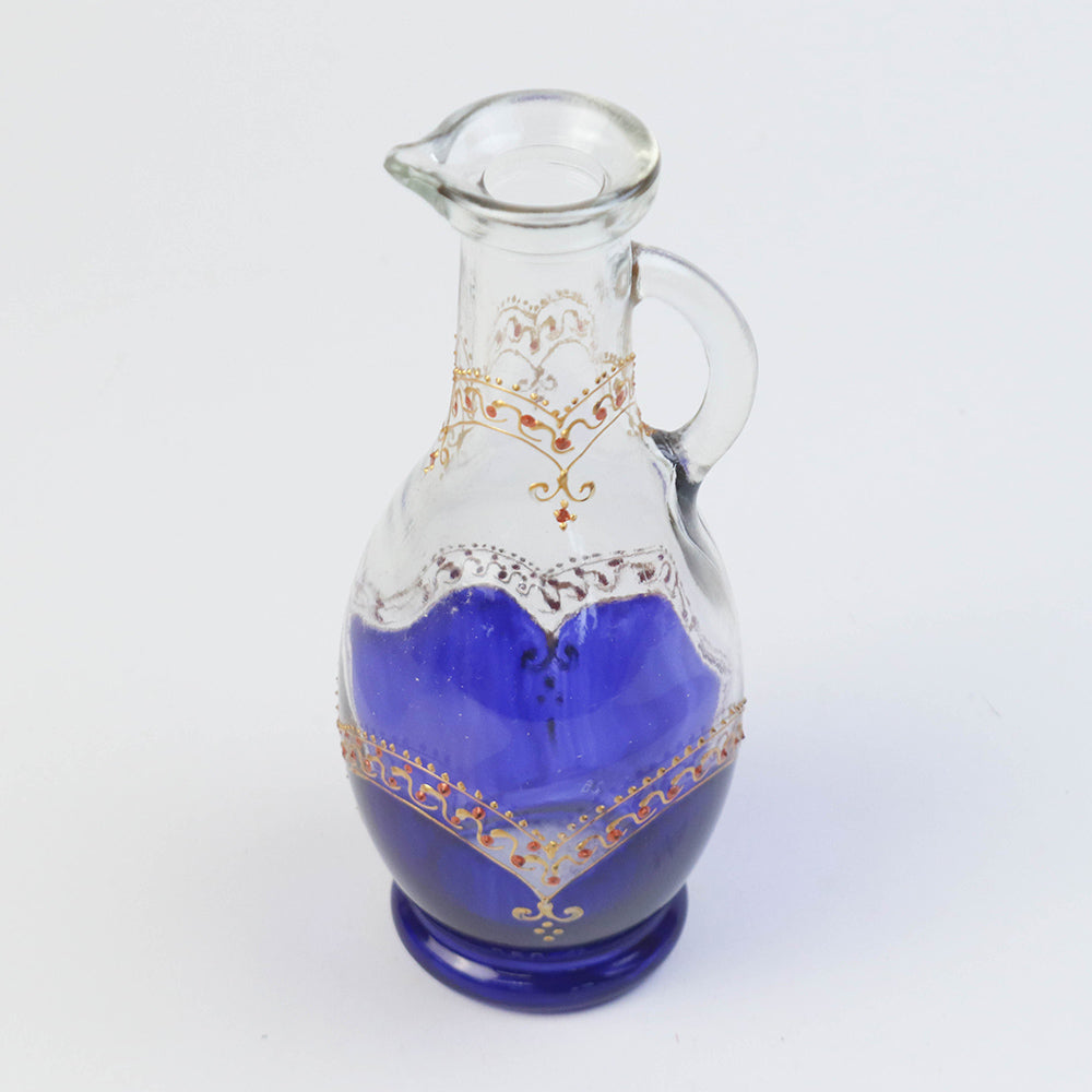 モロッコ手描き一輪挿し ゴールド 青【実店舗在庫品】