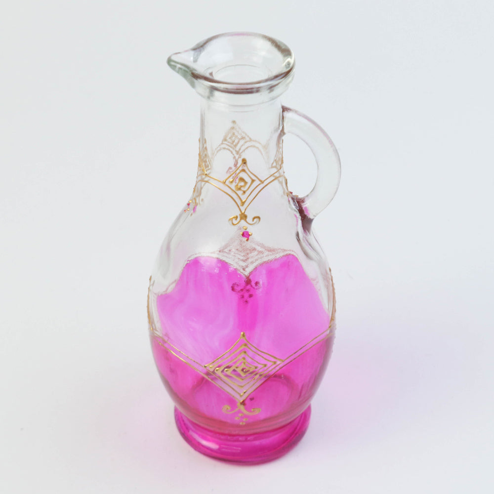 モロッコ手描き一輪挿し ゴールド ピンク