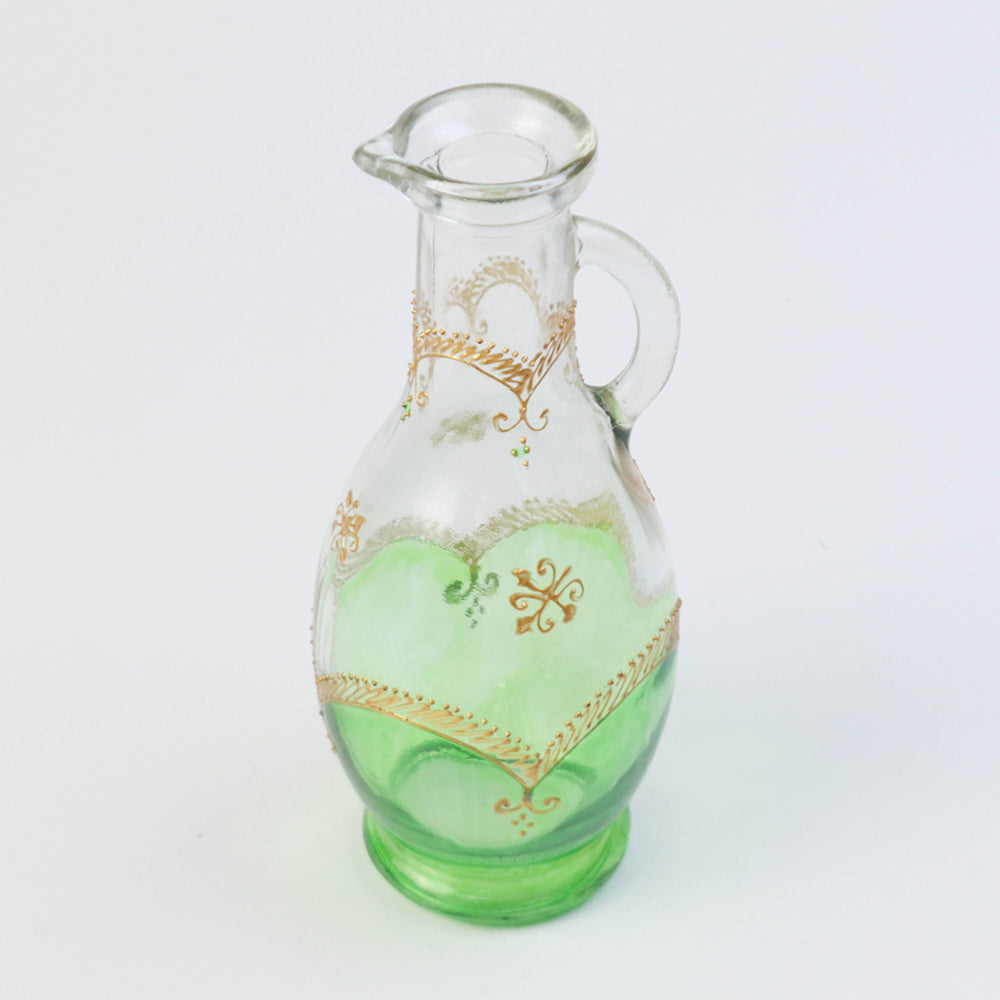 モロッコ手描き一輪挿し ゴールド 緑