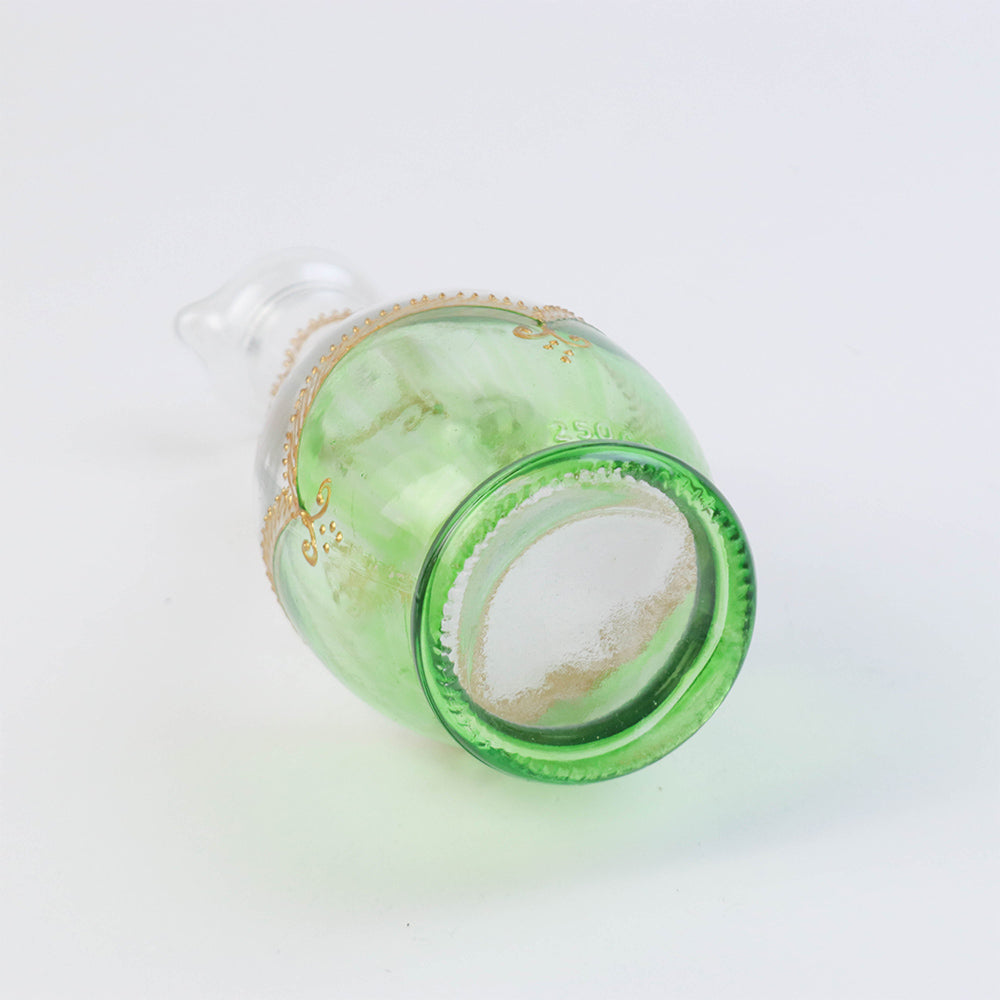 モロッコ手描き一輪挿し ゴールド 緑