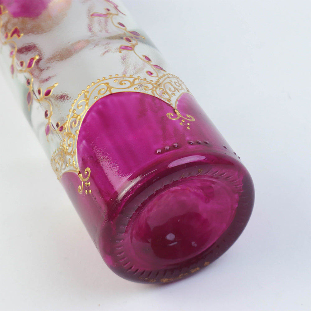 モロッコ手描き瓶 ゴールド ピンク