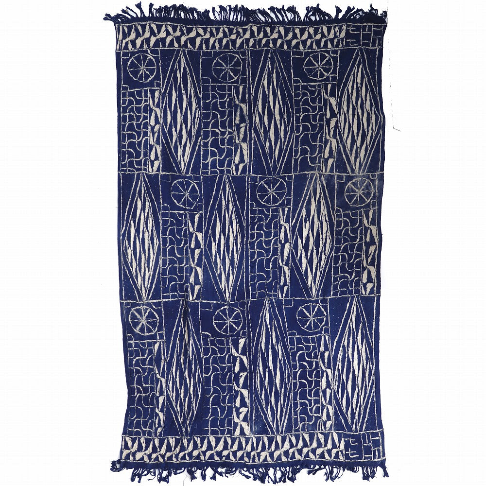 アフリカ・ジンバブエ製 ろうけつ染め布（140cm×200cm）紺色 アフリカ・ジンバブエ製 ろうけつ染め布（140cm×200cm）紺色
