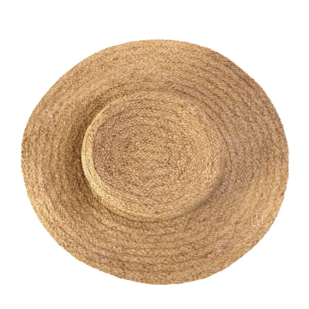 ラフィアブレード帽子 楕円細 紅茶