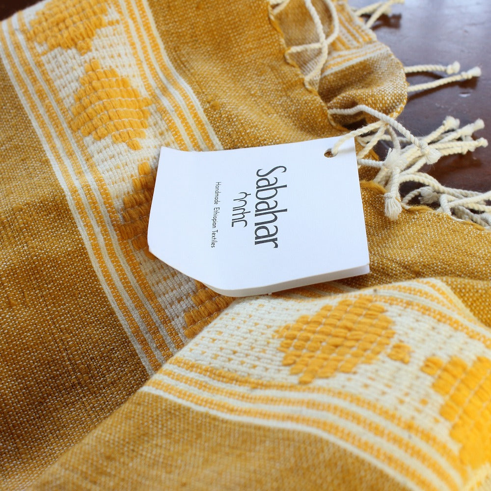 【SALE】 サバハールSABAHARショール  02黄 一点物【実店舗在庫品】