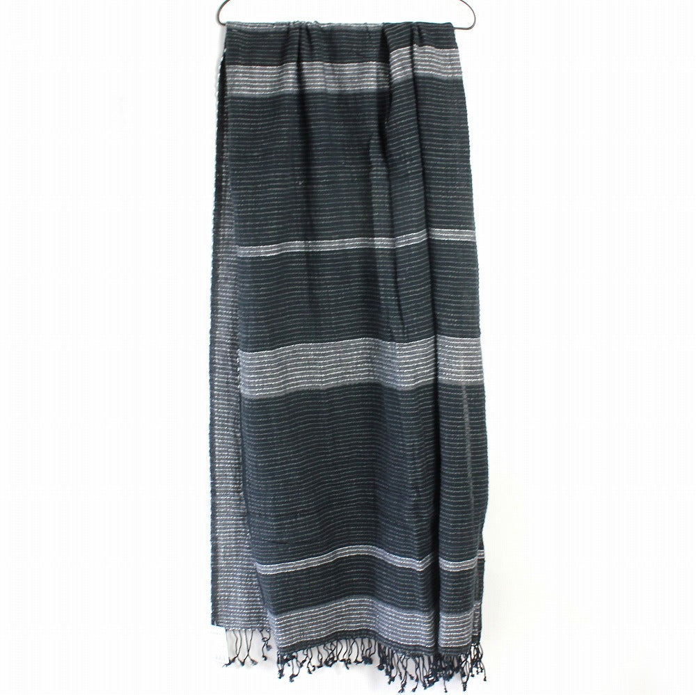 【SALE】 サバハールSABAHARショール 大 04黒ボーダー 一点物【実店舗在庫品】