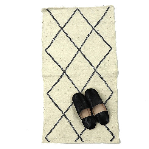 モロッコキリム ワザン モノトーン 87x48 03