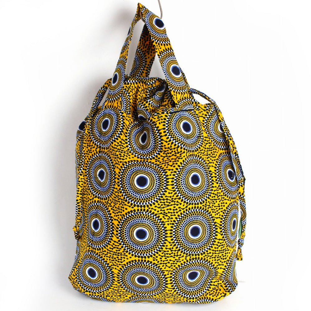 アフリカンレジ袋タイプエコバッグ　アフリカ布チビサークル アフリカンレジ袋タイプエコバッグ アフリカ布チビサークル