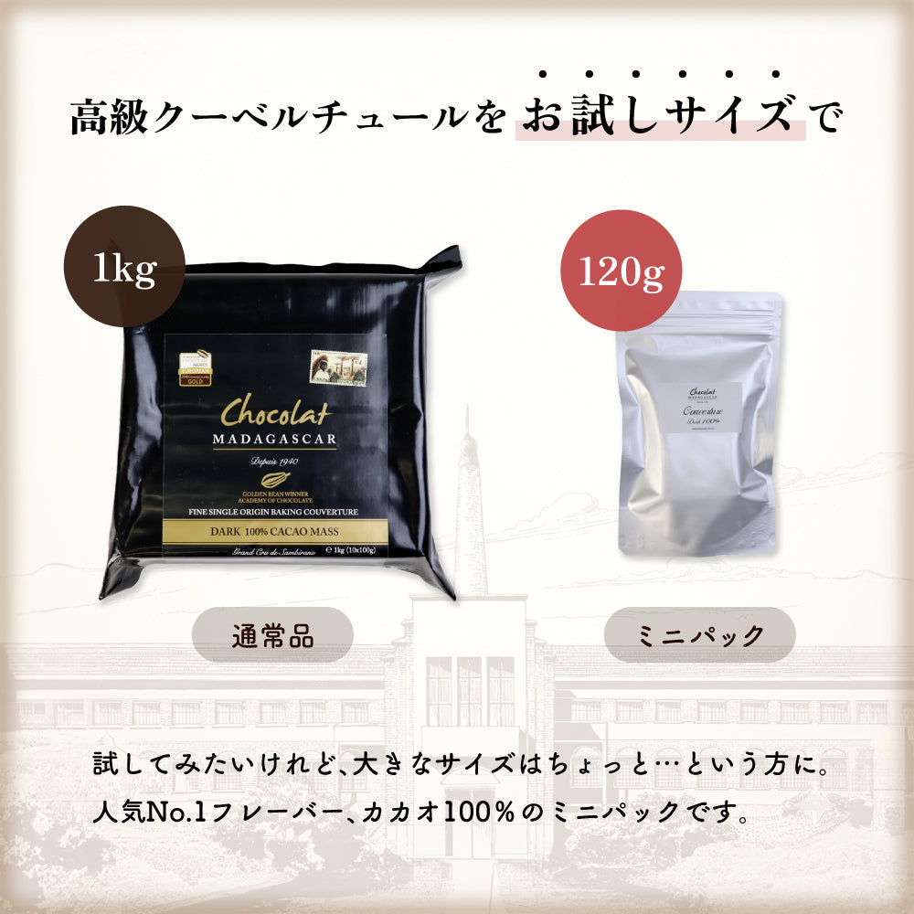 ショコラマダガスカル クーベルチュール ダーク100% お試しミニパック120g
